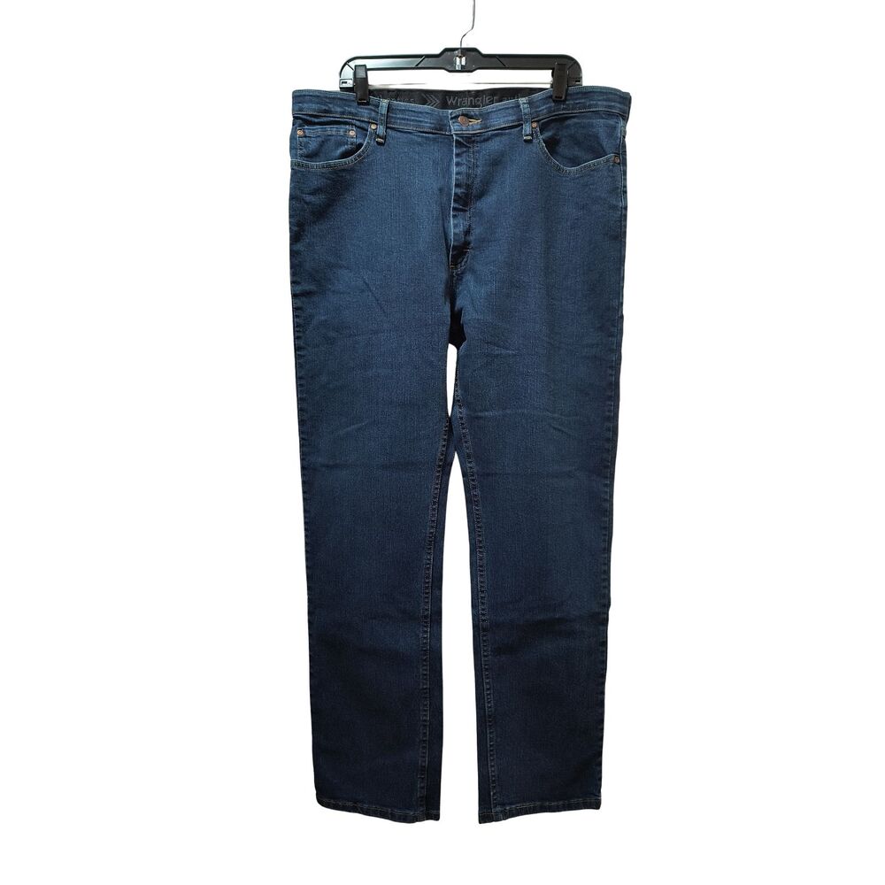 Wrangler Authentics Jeans Men's 38x32 Straight Blue Stretch Denim 10ZM1CSDI